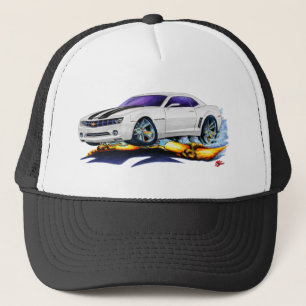 2010 Camaro White-Black Car Trucker Hat