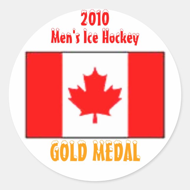 2010 Canada Men's Ice Hockey - Gold Medal Classic Round Sticker (Front)