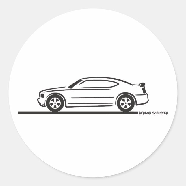 2010 Dodge Charger Classic Round Sticker (Front)
