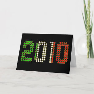 2010 Italy flag Italian New Year and sports gear Holiday Card