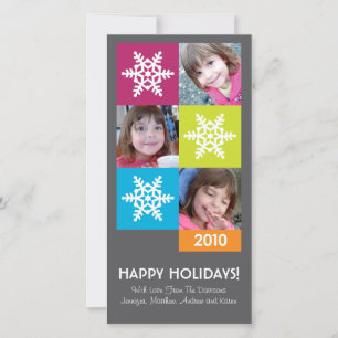 2010 Merry & Bright Snowflakes Holiday Photo Card