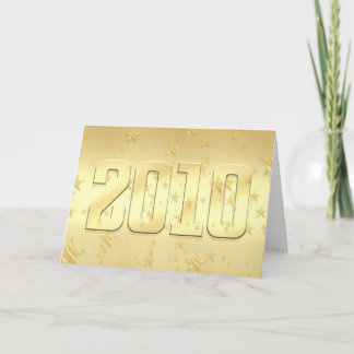 2010 New Year Gold stars Party 2010 Gear Holiday Card