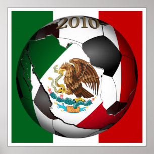 2010 Soccer Ball - Mexico Poster