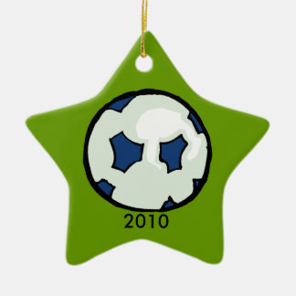 2010 Soccer ball star Ceramic Tree Decoration