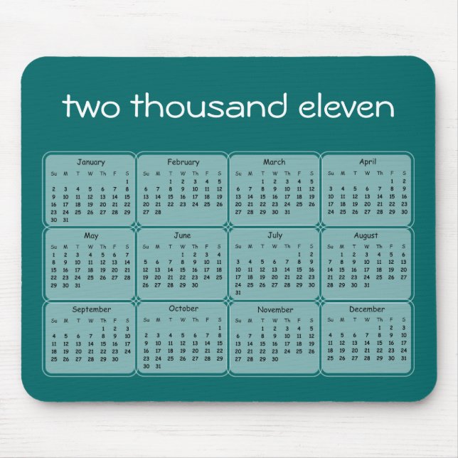 2011 Basic Calendar Mousepad (Front)