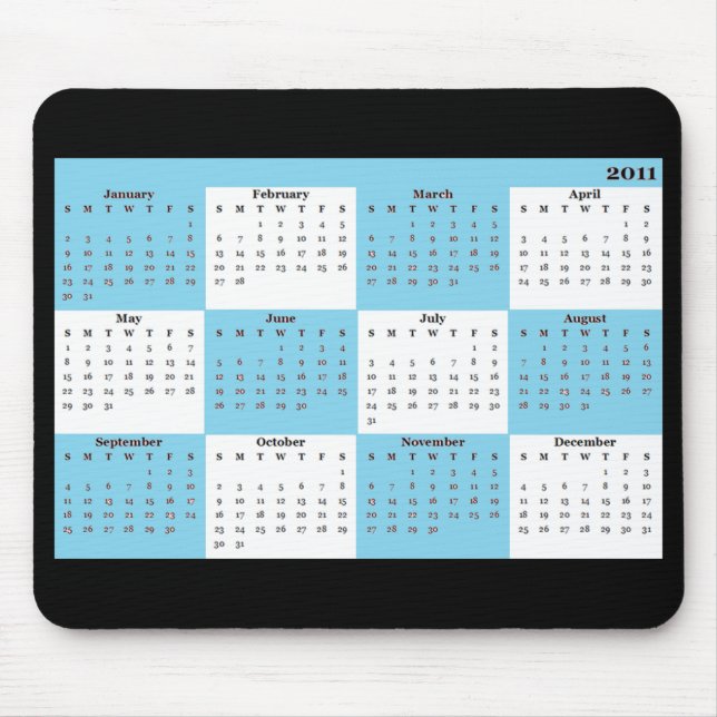 2011 calendar blue Mousepad (Front)