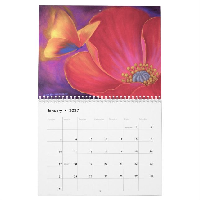 2011 Calendar Butterfly Painting (Jan 2027)