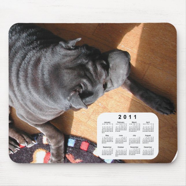 2011 Dog Calendar - Chinese Shar Pei Mouse Mat (Front)