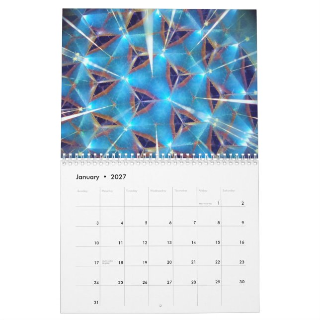 2011 kaleidoscope calender calendar (Jan 2027)