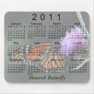 2011 Monarch Butterfly Calendar Mouse Mat