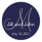 2011 Monogram Wedding Names Save Date Navy Sticker