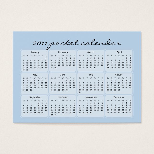 2011 Pink Flowering Branch Pocket Calendars (Front)