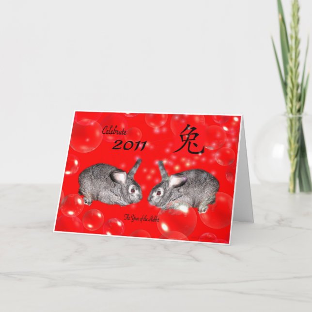 2011 rabbits chinese new year holiday card (Front)