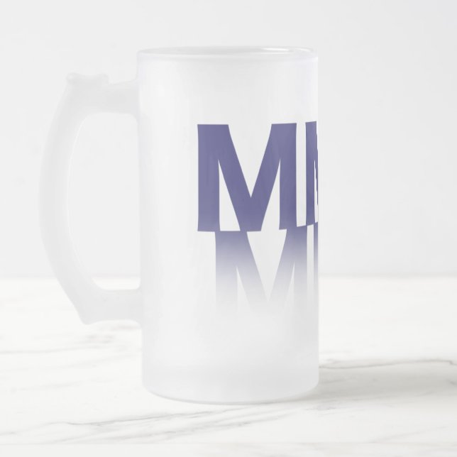 2011, Roman Numerals Frosted Glass Beer Mug (Left)