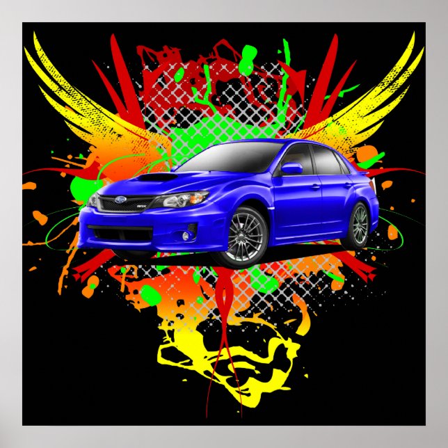 2011 WRX Impreza Blue Graphic Poster (Front)