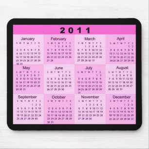 2011 Year at a Glance Calendar Mouse Mat
