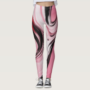 20125 abstract pink spandex  leggings