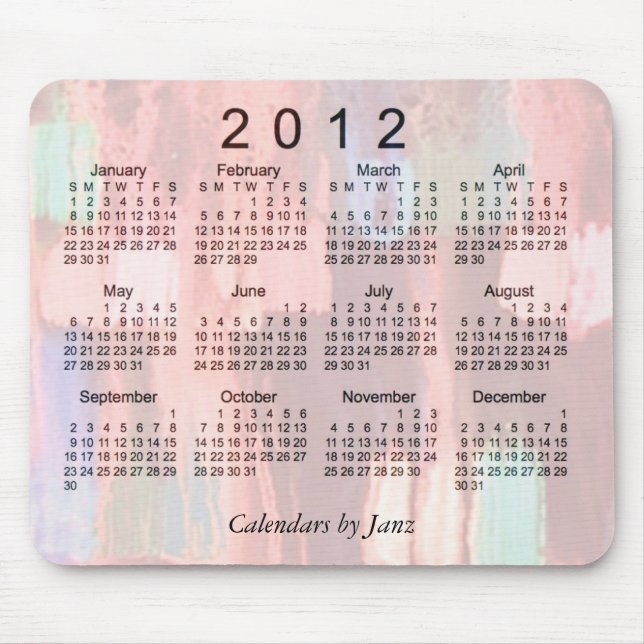 2012 Abstract Calendar Mouse Mat (Front)