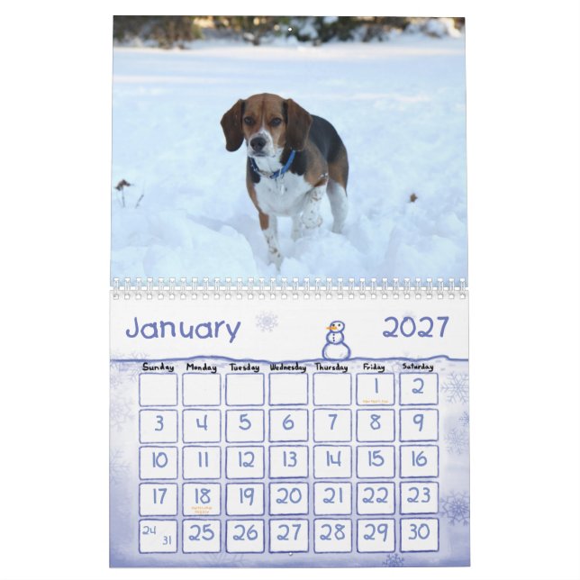 2012 Beagle Calendar (Jan 2027)