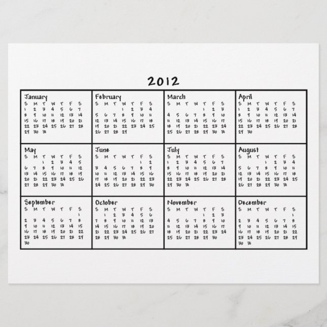 2012 Calendar Flyer (Front)