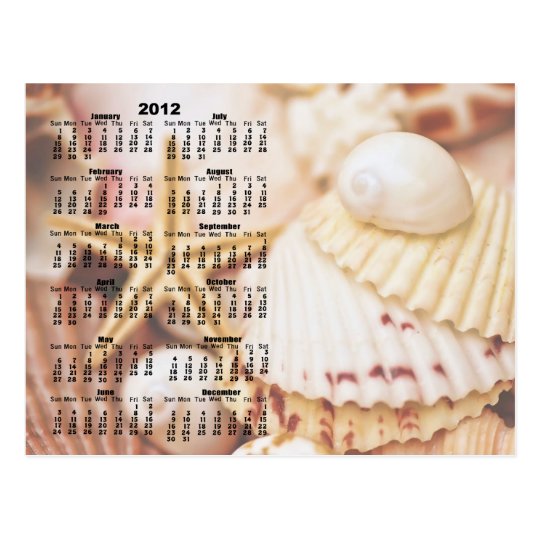 2012 Calendar - Seashell Postcard