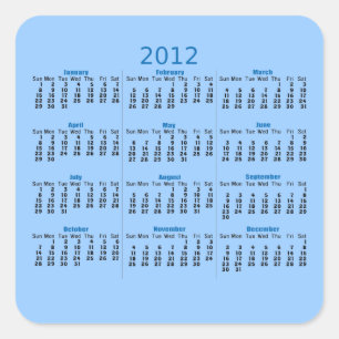 2012 Calendar Sticker