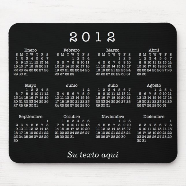 2012 Calendario Españoles Mouse Mat (Front)