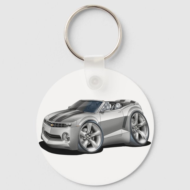 2012 Camaro Silver-Black Convertible Key Ring (Front)