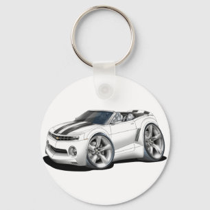 2012 Camaro White-Black Convertible Key Ring