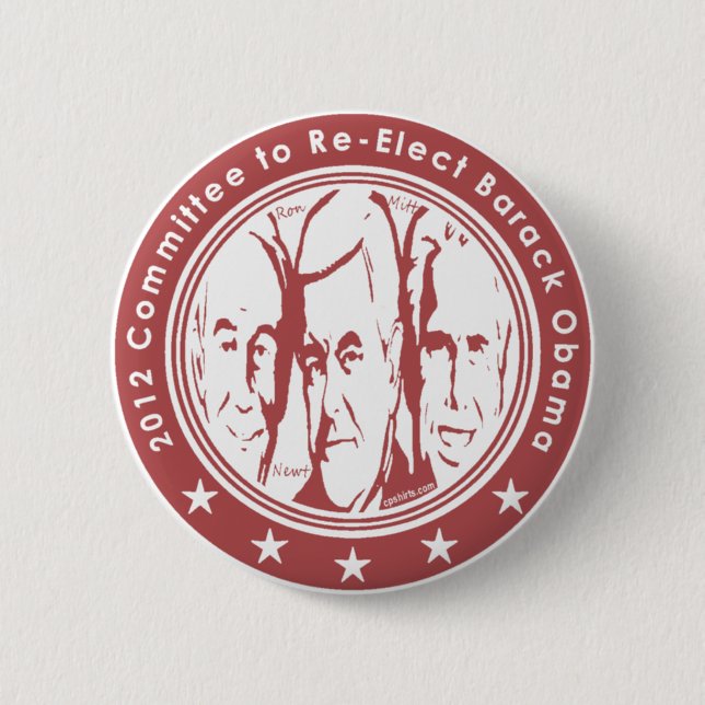 2012 Committee to Re Elect Barack Obama 6 Cm Round Badge (Front)