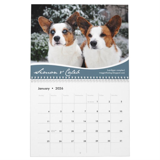 2012 Corgis (with blogs) Wall Calendar (Jan 2026)