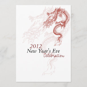 2012 Dragon New Year's Eve Party Invitaitions Invitation
