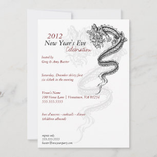2012 Dragon New Year's Eve Party Invitaitions Invitation