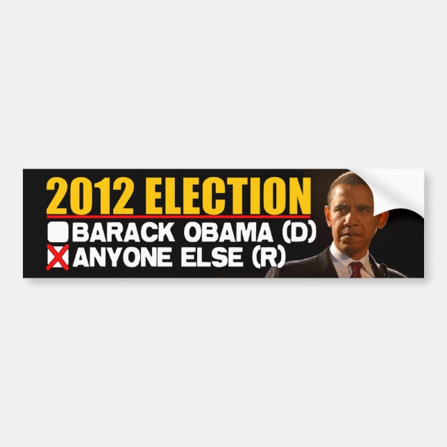 2012 Election - Anti Obama Bumper Sticker (Front)