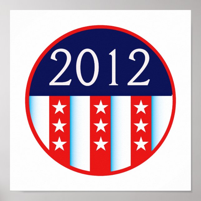 2012 election seal red and blue vote voting poster (Front)