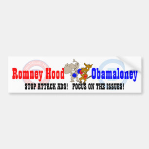 2012 Election  STOP ATTACK ADS FOCUS ON THE ISSUES Bumper Sticker