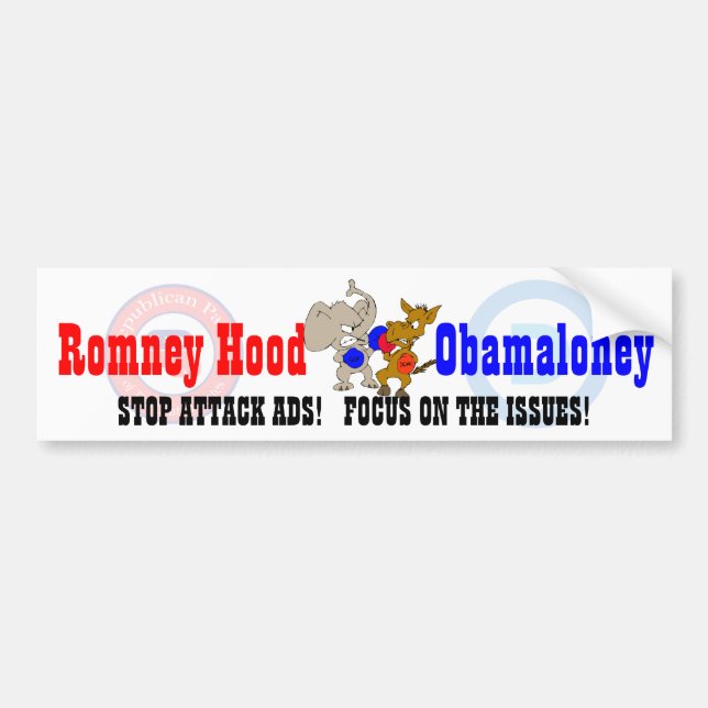 2012 Election  STOP ATTACK ADS FOCUS ON THE ISSUES Bumper Sticker (Front)
