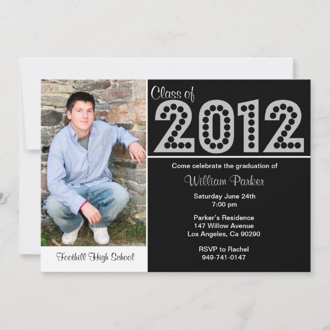 2012 Graduation Black Silver SCROLL DOWN for 2013 Invitation (Front)