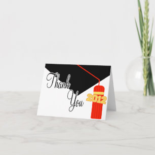 2012 Graduation Cap And Tassel Thank You (Red) Card