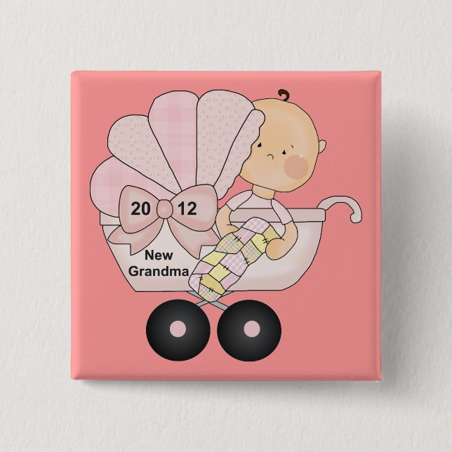 2012 Grandma (pink) 15 Cm Square Badge (Front)