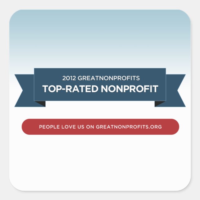 2012 GreatNonprofits Top-Rated Award Stickers (Front)