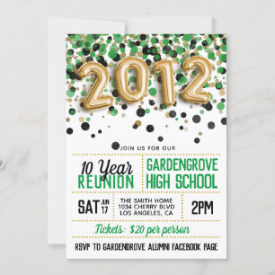 2012 High School College Reunion Invitation