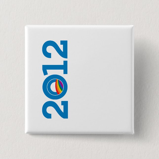 2012 PRIDE OBAMA 15 CM SQUARE BADGE (Front)