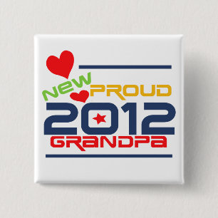 2012 Proud Grandpa T-shirts and Gifts 15 Cm Square Badge