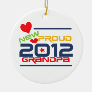 2012 Proud Grandpa T-shirts and Gifts Ceramic Tree Decoration