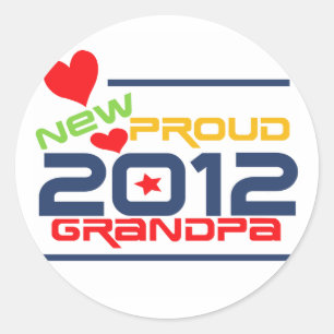 2012 Proud Grandpa T-shirts and Gifts Classic Round Sticker