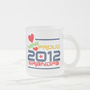 2012 Proud Grandpa T-shirts and Gifts Frosted Glass Coffee Mug