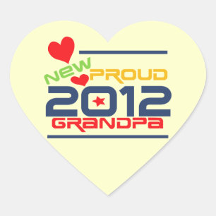 2012 Proud Grandpa T-shirts and Gifts Heart Sticker