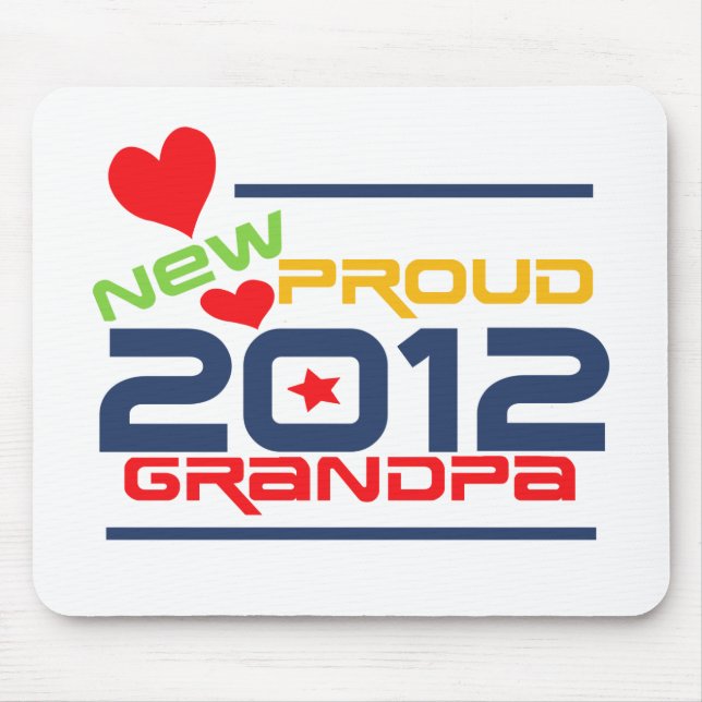 2012 Proud Grandpa T-shirts and Gifts Mouse Mat (Front)
