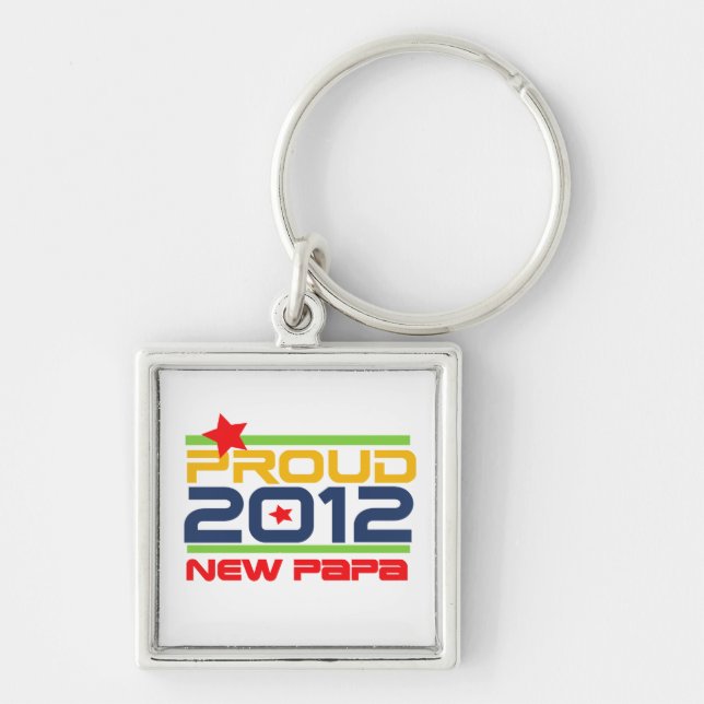 2012 Proud New Papa T-shirts and Gifts Key Ring (Front)